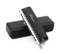 JDR Quartz Chromatic Harmonica C Key 12 Holes 48 Tones Chromonica Half Valves Easy Bending No Sticky Valves Mouth Organ Harp for Beginner Adults Professional Player Parents