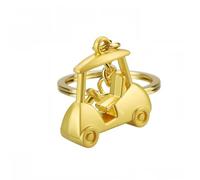 JDRDP 2 PCS Golf Key Chains for Car Keys for Ford Puma ST 2020-2023 2024, Car Cart Keychain Golf Keychain Creative Golfbll Cart Keychains,Gold