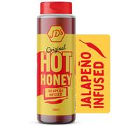 JD's Hot Honey Original | Premium Red Jalapeno Infused Spicy Honey with Red Jalapeno Chilli Flakes | Hot Sauce for Pizza, BBQ, Chicken & more | 1 x 350g