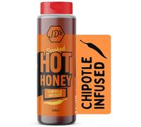 JD's Smoked Hot Honey | Chipotle Infused Honey with whole Chilli Flakes | Perfect for Tacos, Nachos, Burgers and more | 1 x 350g