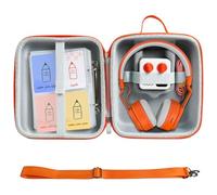 JDSZM Hard Case Compatible with Yoto Mini Audio Music Player and Yoto Headphone, Travel Storage Case Holder for 80 Yoto Cards (Orange)