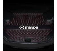 JDUYHS Car Trunk Mat for Mazda CX-30 2019-2024, Car Leather Boot Liner, Rear Trunk Protector Mat, Waterproof Anti Scratch Anti Slip Cargo Tray Liners Trunk Carpets,B Black Red