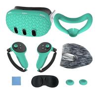 JDXFENG 7PCS Accessories Set for Meta/Oculus Quest 3 VR Controller Grips Face Cover VR Protective Cover VR Headset Cover Controller Grips Cover Washable Compatible with Oculus Quest 3