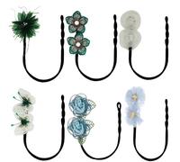 JDXN Hair Bun Maker 6 Pieces Shining Flowers Deft Bun Maker Magic Donut Hair Bun Maker French Hairstyle Twist Bun Hair Accessories for Girls Hair (6PCS Mixed Color Set 10)
