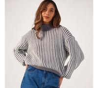 JDY Ally Long Sleeve Stripe Knit Jumper BLACK LARGE