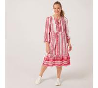 JDY Anna Printed Tiered Midi Dress BLUE IKAT EXTRA SMALL