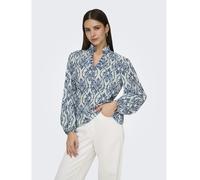 JDY Anna Printed V-Neck Blouse BLUE IKAT 2XL