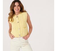 JDY Annalise Cable Knit Vest PALE YELLOW 2XL