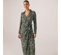 JDY Base Wrap Midi Dress BLACK OFF WHITE GEO EXTRA SMALL