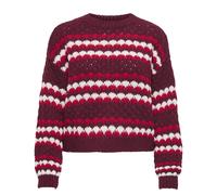 JDY Celeste Striped Knitted Jumper MAROON RED STRIPE 2XL