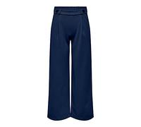 JDY Women's Jdygeggo New Long Pant JRS Noos Trouser, Black iris/Detail: Black Buttons, L