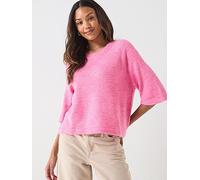 JDY Elanora 3/4 Length Sleeve Pullover- Pink, Pink, Size S, Women Pink