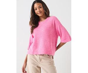 JDY Elanora 3/4 Length Sleeve Pullover- Pink, Pink, Size Xs, Women Pink