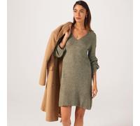 JDY Elanora Long Sleeve V-Neck Dress DARK GREY MELANGE EXTRA SMALL