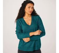 JDY Elanore Long Sleeve V-Neck Sweater DARK GREY MELANGE EXTRA SMALL