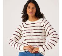 JDY Ellen Striped Knitted Jumper OFF WHITE WINE EXTRA SMALL