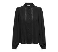 JdY Women's Ellis L/S Lace Shirt WVN Noos Long Sleeve Blouse, Black, 10