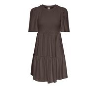 JDY JDYCarla Cathinka Women's Short-Sleeved A-Line Dress with Hole Pattern, Chocolate Brown, XXL