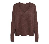 JDY Jdyelanora Neck Pullo Elanora L/S V-Neck Sweater, KNT Noos, Cherry Mahogany, S, Women's, Cherry Mahogany, S