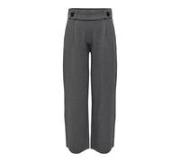 JdY Women's geggo New Long Pant JRS Noos Pleated Trousers, Medium Grey Melange/Detail: Black Buttons, S / 32L