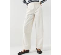 JDY Jdyselma High Waist Barrel Trouser, White, Size M, Women White