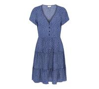 JDY JDYSezen Life Women's Viscose Short Sleeve Summer Dress with Hearts Knee-Length, Blue, XL