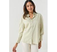 JDY Jdyvesper Loose Long Sleeve Striped Shirt, Cloud Dancer, Size S, Women Cloud Dancer