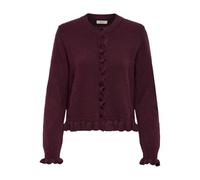 JdY Letty L/S On Frill KNT Noos Cardigan, Maroon Banner, XL