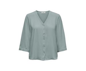 JDY Lion Life Capote 3/4 Shirt WVN Noos, Silver Blue, 18