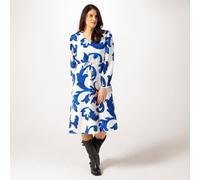 JDY May Life Printed Midi Dress BIRCH BLUE PALM 2XL