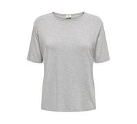 JdY Women's Mila S/S O-Neck Top JRS T-Shirt, Light Grey Mix, Large