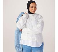 JDY Natalia Shirt Tail Knitted Jumper BIRCH 2XL