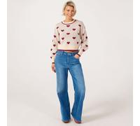 JDY Romance Heart Knitted Jumper BIRCH HUMUS 2XL