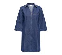 JdY Sally Zip Stitch 3/4 Dress DNM, Dark Denim Blue, M