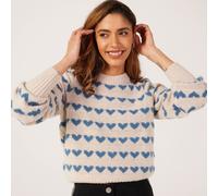 JDY Sigrid Puff Detail Knitted Jumper PALE PINK PINK HEARTS 2XL