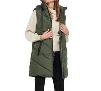 JDY Women's Skylar OTW Noos Padded Hood Waistcoat Vest, Forest Night/Detail: Black, S