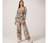 JDY Troya Wide Leg Printed Trouser GREY STRIPE 2XL