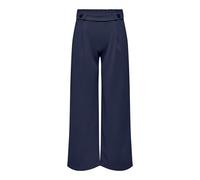 Wide Leg Trousers with High Waist Navy Blue