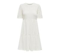 JdY Women's Jdycarla Cathinka S/S Dress JRS Atk Dress, Cloud Dancer, S