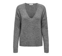 JDY Women's Jdyelanora L/S V-Neck Jumper. KNT Noos Knitted, Dark Grey Blend, S