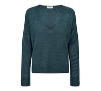 JdY Women's JDYELANORA L/S V-Neck PULLO. KNT NOOS Knit Sweater, Atlantic Deep/Detail:Melange, S