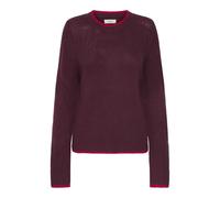 JdY Women's Jdyevie Evie L/S On Contrast Pullover KNT, Maroon Banner, XS