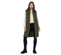 JDY Women's Jdyfinno Long Padded Waistcoat New Noos Vest, Forest Night/Detail: Silver Zip, M