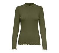 JDY Women's Jdyfransiska L/S Highneck Top JRS Noos Long-Sleeved Shirt, Dark Olive, M