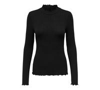 JDY Women's JDYFRANSISKA L/S Rib TOP JRS NOOS Long Sleeve Top, Black, L