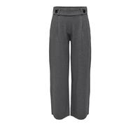 JdY Women's Jdygeggo New Long Pant JRS Noos Pleated Trousers, Medium Grey Melange/Detail: Black Buttons, 8