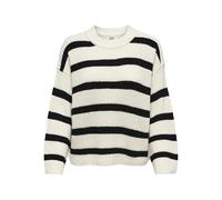 JDY Women's Jdyjusty L/S Stripe KNT Noos Jumper Sweater, Eggnog, S