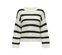 JDY Women's Jdyjusty L/S Stripe KNT Noos Jumper Sweater, Eggnog, S