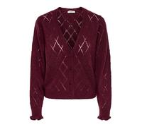 JdY Women's Jdyletty Letty L/S V-Neck Struc Cardi KNT Noos, Maroon Banner, XXL