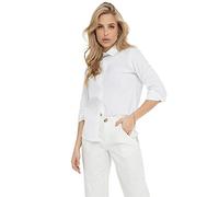 JDY Women's Jdymio L/S Shirt Wvn Noos Shirt, White (White White), 4